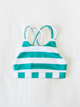 Empower Crop - Sea Green Stripe